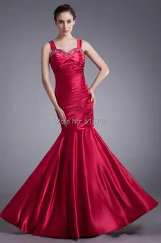 

Newest Design Sexy Mermaid Prom Dresses Spaghetti Strap Sweetheart Sleeveless Trumpet Dresses Red Long Prom Gowns Party Dresses