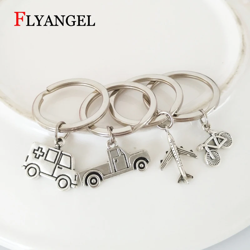 

Creative Truck Ambulance Bike Aircraft Pendant Figure Keychain Keyring For Women Men Aircraft Crew Doctors Nurses Gift Key Chain