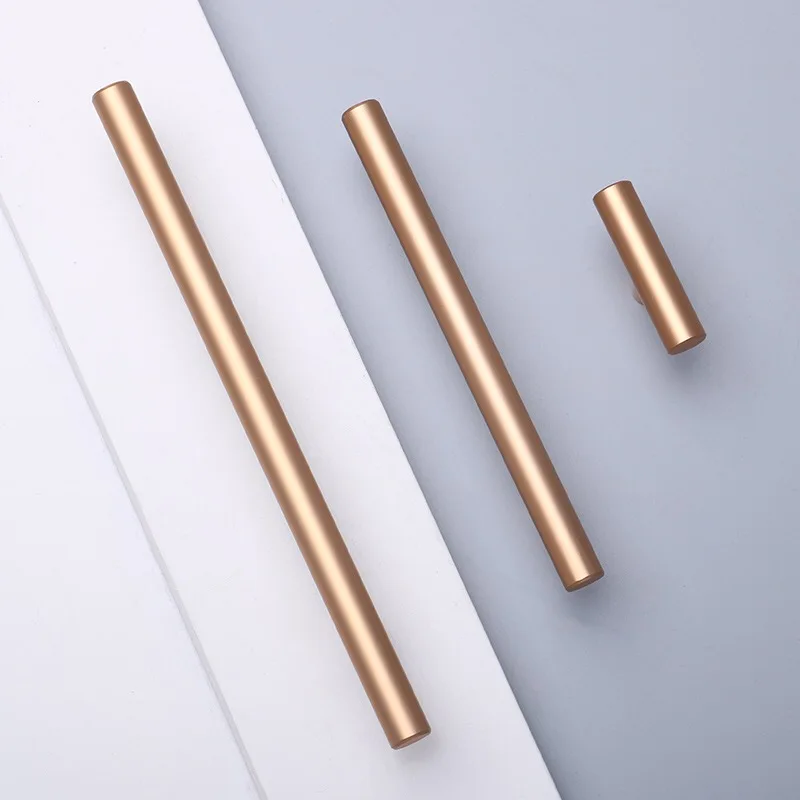 WV Modern Cabinet Handle T-shape 192mm Dark Gold Wardrobe Cabinet Zinc  Alloy Door Handles Nordic Long Drawer Door Pulls 221