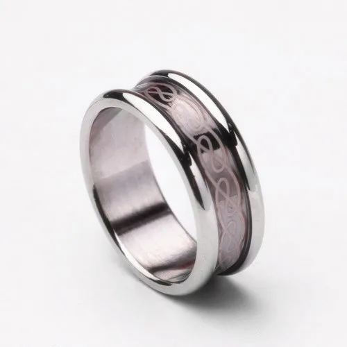 

8mm Stainless Steel Ring Wedding Engagement Line Rings Men Women