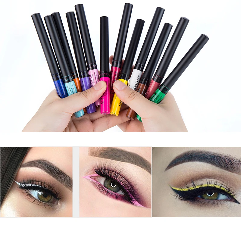 

HANDAIYUAN 12 Color Eyeliner Pencil for Eyes Liquid Shadows Eyeliner Make Up Matte Eye Liner Cosmetics Eye Pencil White Eyliners