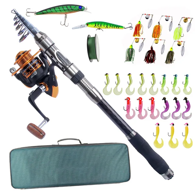 Cheap Hyanea 2.1M-3.6M Telescopic Fishing Rod Reel Combo Full Kit Spinning Reel Rod 100m Lure Bag For Boat Fishing Cheap Hyanea 2.1M-3.6M Telescopic Fishing Rod Reel Combo Full Kit Spinning Reel Rod 100m Lure Bag For Boat Fishing