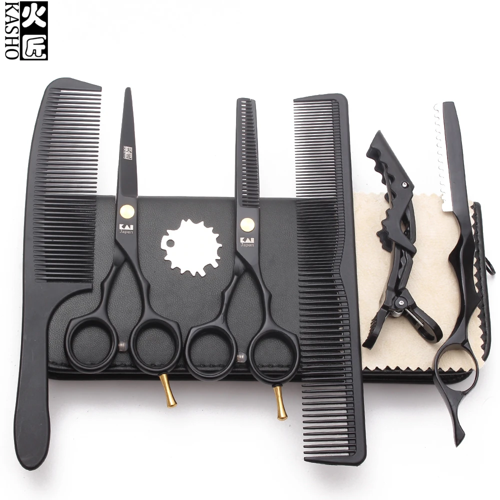 

Suit 5.5" 16cm Kasho JP Stainless Professional Hairdressing Scissors Cutting Scissors Thinning Shears Hair Shears Add Bag H1104