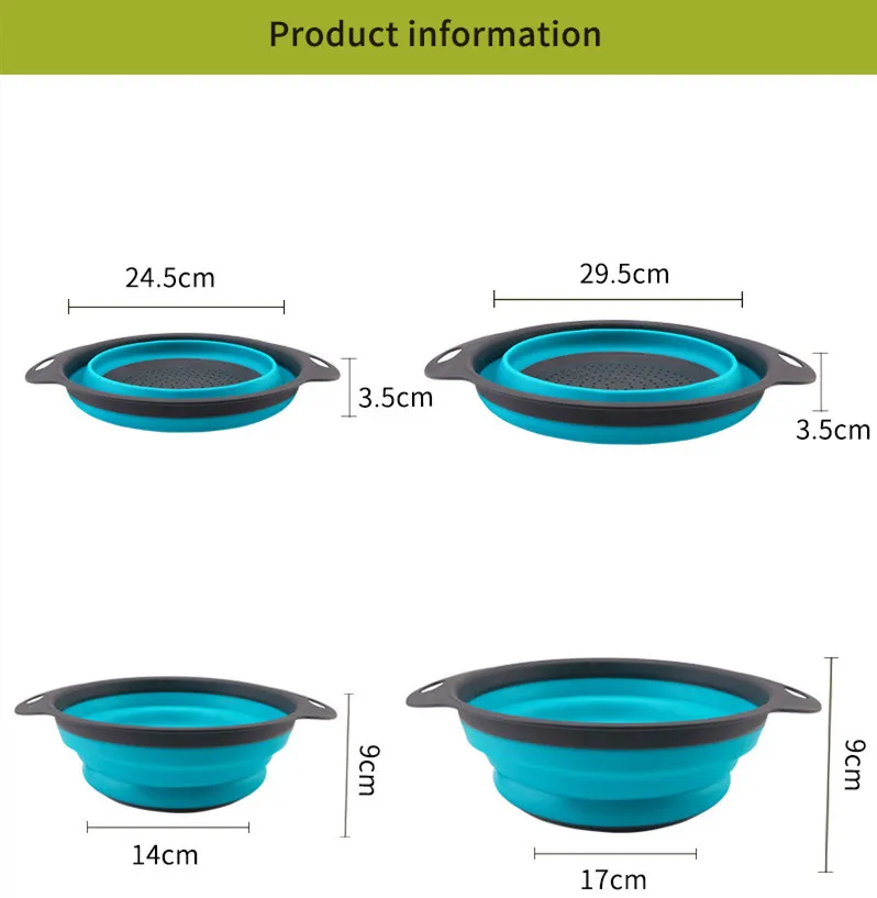 1 шт. силиконовая складная корзина для слива складной силиконовый дуршлаг корзина для мытья овощей и фруктов сетчатый фильтр складной коланд