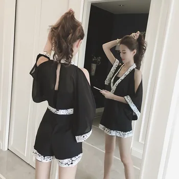 

MingJieBiHuo Fashion womens elegant new arrival summer sexy casual loose OL lady short sleeve off shoulder chiffon Playsuits