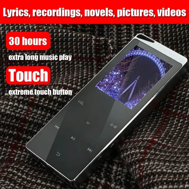 

New MP4 player with bluetooth mp3 mp4 lossless music player portable mp4 media slim 2.4 inch touch keys fm radio video Hifi 16GB