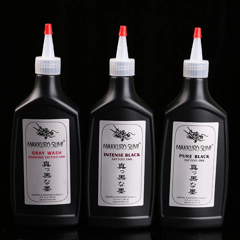 

12 oz Black Tattoo Ink Set Beauty&Health Inks 360ml Black Ink Permanent Makeup Body Art Painting Pigment Accesories(Color:Black)