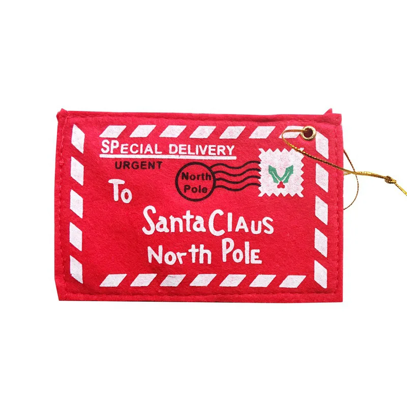 Конверт Рождественская елка подвесной держатель для карт сумка для подарков Санта-Клауса красное украшение DAG - Цвет: Printing