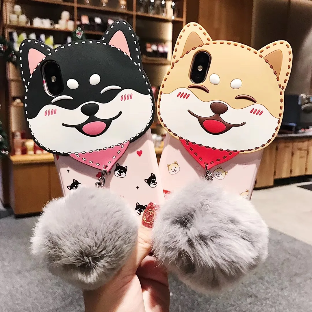 

Cute Japan Shiba Inu Akita Dog Cartoon Pet Doll Silicone Phone Case For iPhone 6 6s 7 8 Plus X Xs Max Xr Husky Soft Cover Fundas