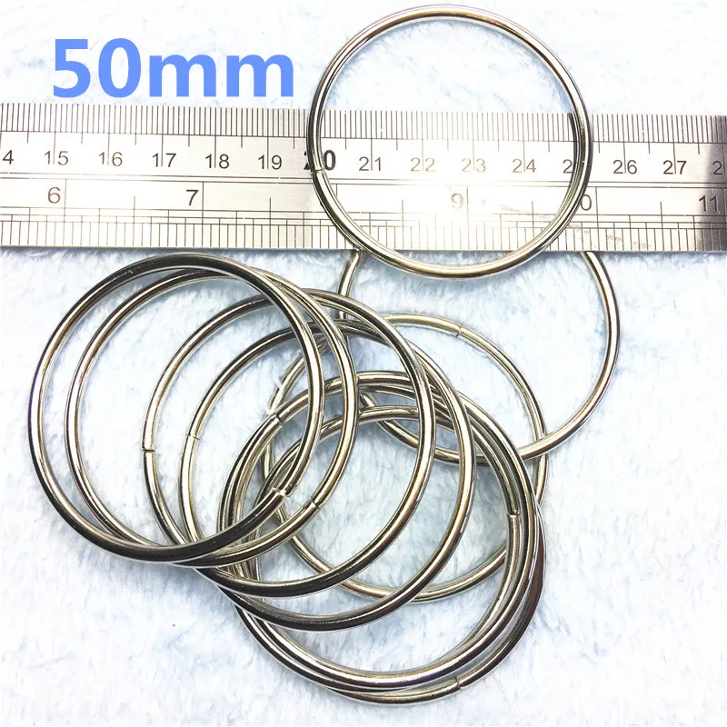 16-  50mm  silver Spring Gate D O Ring Openable Keyring Leather Bag Belt Strap Dog Chain Buckle Snap Clasp Clip Trigger Accessories DIY (2)
