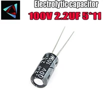 30 шт Высокое качество 100V 2,2 мкФ 5*11 мм 2,2 мкФ 100V 5*11 электролитический конденсатор с алюминиевой крышкой
