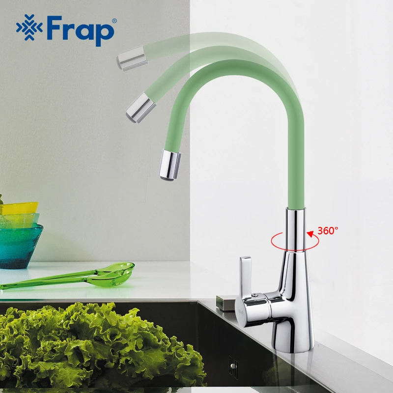 Frap High Quality 7-color Silica Gel Nose Any Direction Rotation Kitchen Faucet Cold and Hot Colorful Water Mixer F4153