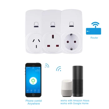 

Smart Wifi Socket Wall Switch Remote Control Smart Timing Socket Working for Amazon Alexa Google Home Smart EU/US/UK/AU Plug