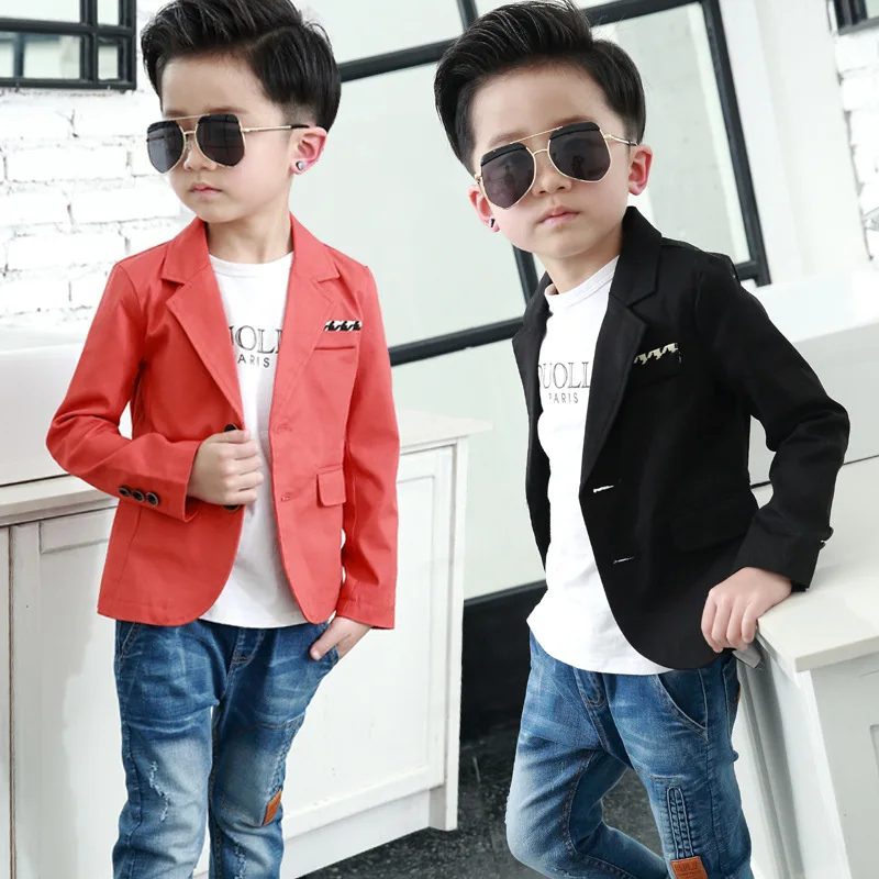 

Foreign Trade 2023 Spring Fall Boys Blazer Children's Thin Casual Suit Jacket 3-13Yrs Old Kids Solid Suit Coat Outerwear X71