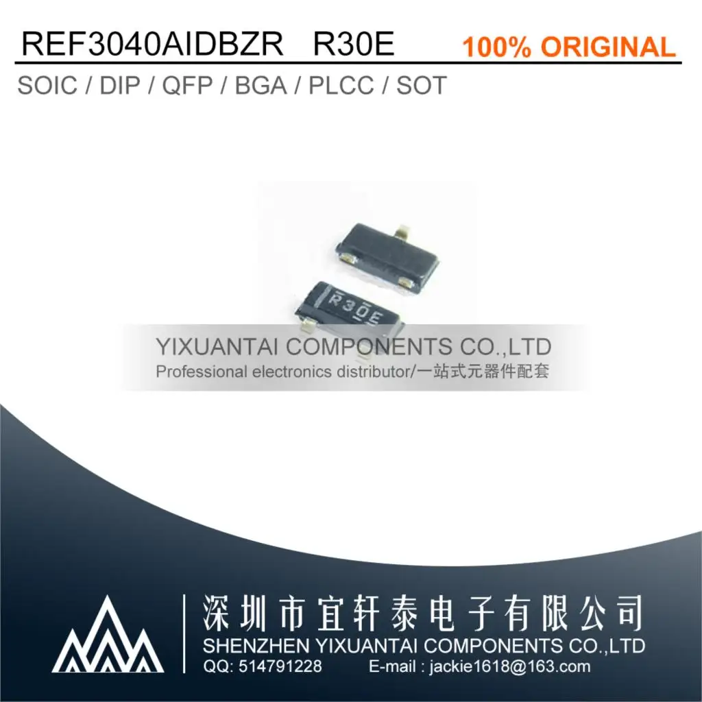 

10-100pcs/lot REF3040AIDBZ Free shipping REF3040AIDBZR Marking:R30E IC VREF SERIES 0.2% SOT23-3 New Original