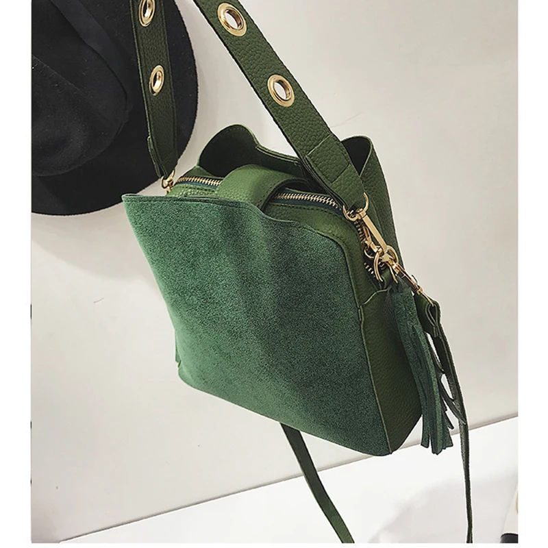 Модная женская сумка-мешок, винтажная сумка-мессенджер с кисточками, Высококачественная Ретро сумка на плечо, простая сумка через плечо, сумка-тоут