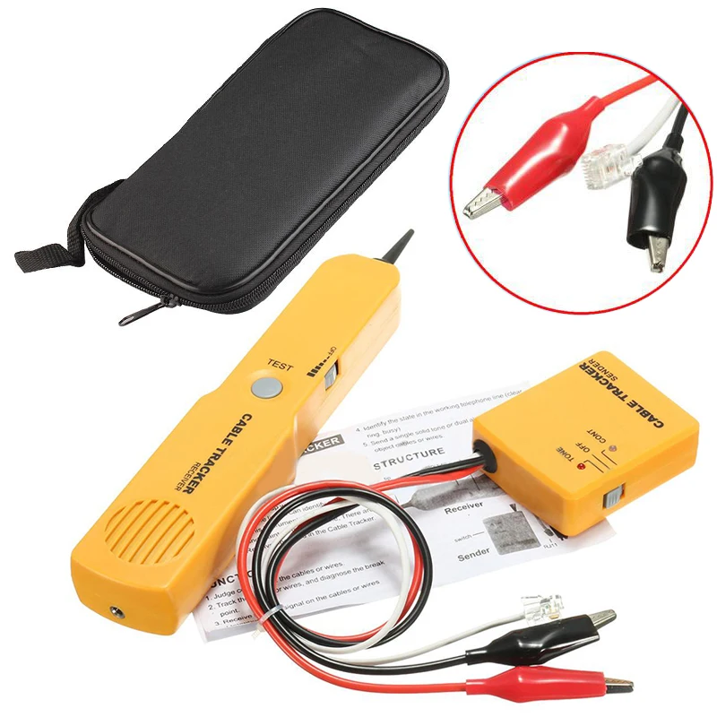 

Telephone Line Network Finder Detector Handheld Cable Tester Tracker Tool Kit RJ11/45 Wire Cord Tracer Mayitr