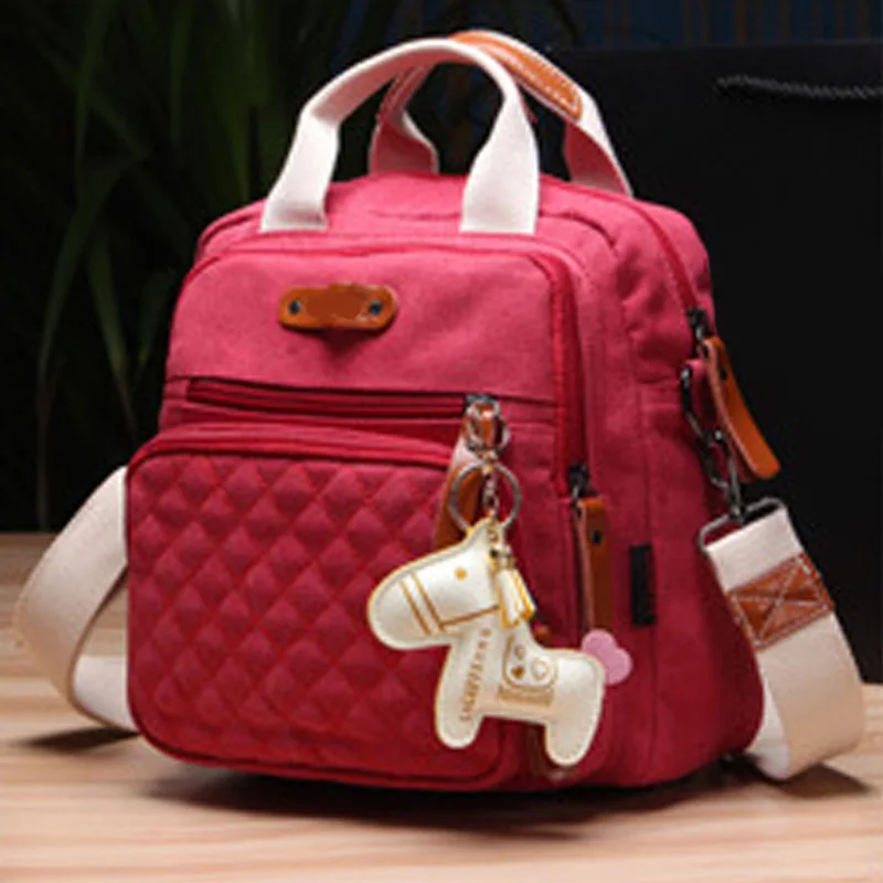 Baby Diaper Bag Canvas Mummy Large Capacity Backpack Nappy Handbag Portable Travel Maternity Women Shoulder Bag Mochila BB6016 (4)