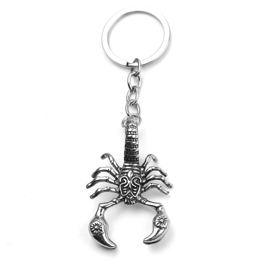 

Fashionable Scorpion Shape Keychain Style Creative Retro Silver King Personality Punk Animal Pendant Key Chain 2019 Hot New