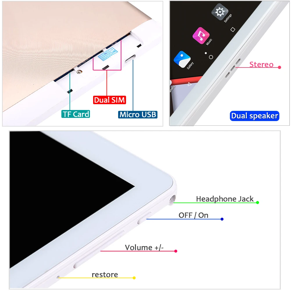  10.1 tablet screen mutlti touch Android 8.0 Octa Core Ram 6GB ROM 64GB Camera 8MP Wifi 10 inch tabl