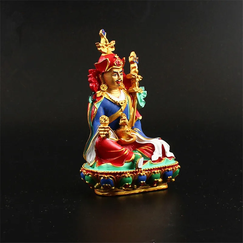 Padmasambhava Figurine Auspicious Exquisite Hand Painted Resin Solemn Buddha