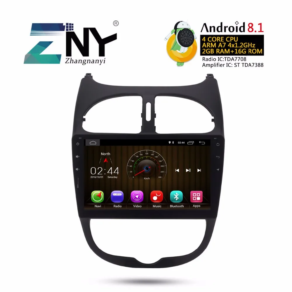 9 &quotAndroid 8 1 автомобильный Стерео Авторадио для peugeot 206 2000 2016 gps навигация FM RDS Wi Fi BT