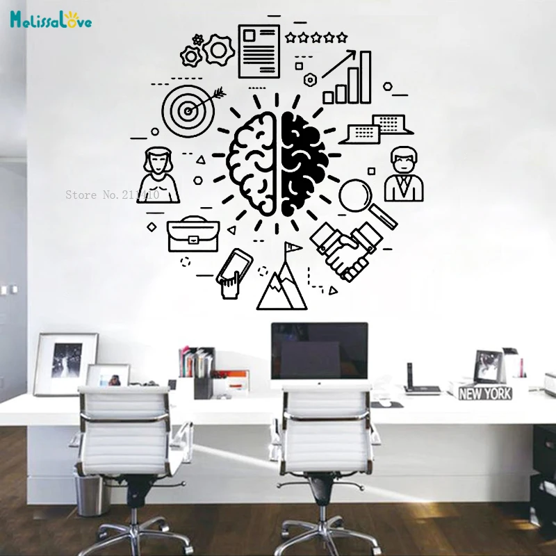 

Work Has a lot of Parts Like a Brain Wall Decal Inspire office Decoration Motivation Vinyl Stickers Unique Gift YT1788