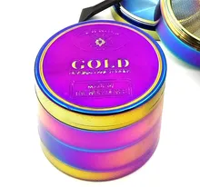 4layer Herb Grinder 50mm Tobacco Smoke Smoking Accessories Crusher Metal Hand Muller Ice Blue Beautiful blue smoke