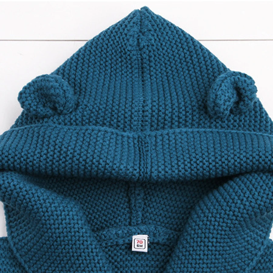 IYEAL/Детские свитера с капюшоном для девочек; вязаный свитер для мальчика; сезон осень-зима; Повседневная вязаная одежда для малышей