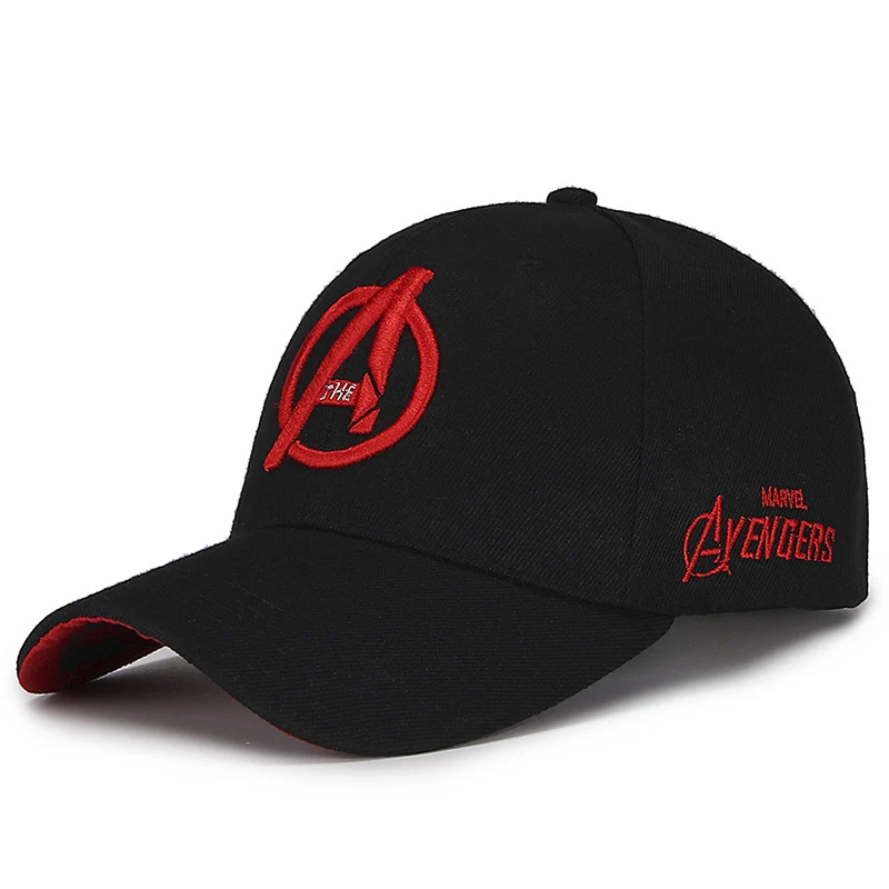 3D вышивка хлопок Бейсболка новая Marvel Мстители Кепка s Мужская Snapback шляпа для женщин Gorras Bone хип хоп Casquette - Цвет: black and red