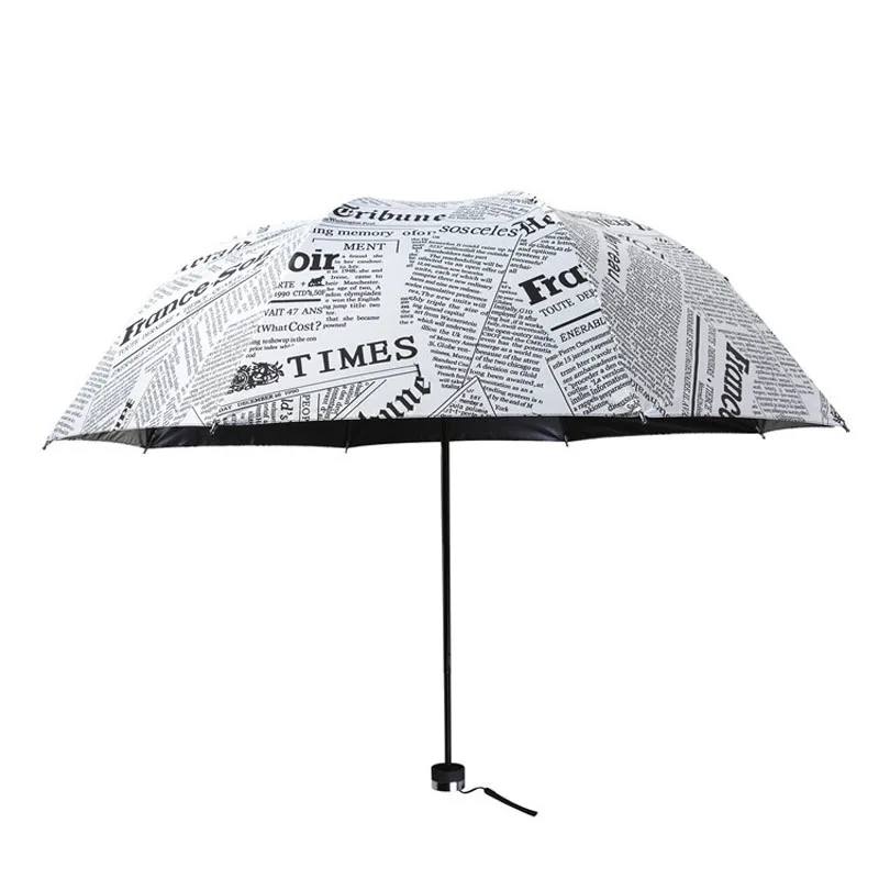 Vinyl Sunscreen Umbrella For Women Men Folding Sunny Rainy Windproof Sunscreen Newspaper Umbrella Women Men Umbrellas    (24)