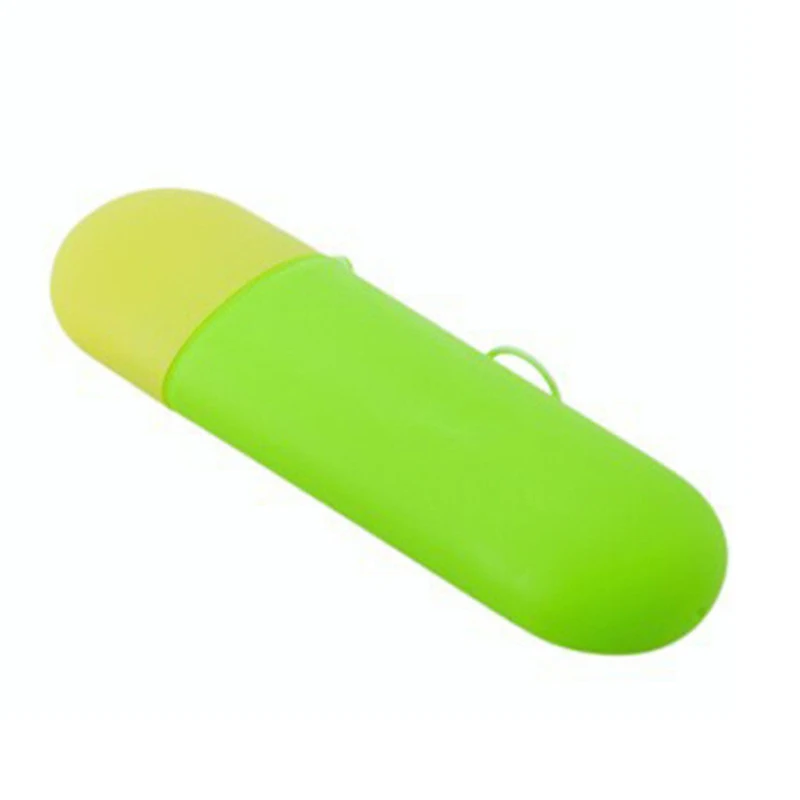 Портативный чехол для хранения зубной пасты, зубных щеток, держатель для путешествий, коробка для кистей, чашка для хранения, аксессуары для ванной комнаты - Цвет: Yellow Green