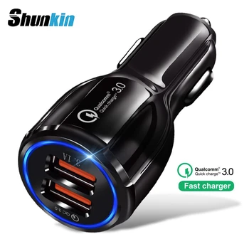 Quick Charge 3.0 Car Charger For Mobile Phone Dual Usb QC Car Charger Fast Charging Adapter For iphone X XR XS Max USB Charger Quick Charge 3.0 Car Charger For Mobile Phone Dual Usb QC Car Charger Fast Charging Adapter For iphone X XR XS Max USB Charger