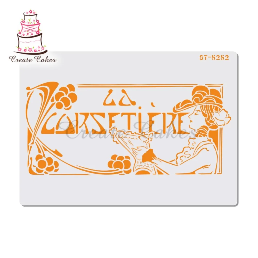 

Lady Design Stencil For Walls Painting Scrapbooking Stamp Album Decorative Embossing DIY Craft Paper Card Flower Template
