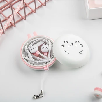 

Creative Cute Round Headphone Cable Storage Boxes Home Outdoor Travel Portable Headset Small Debris Storage Consolidatio Boxes