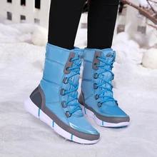 Новинка; зимние водонепроницаемые сапоги; женские модные роскошные брендовые сапоги до бедра из нейлона; черные теплые высокие женские сапоги на шнуровке