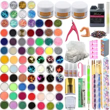 Набор акриловых пудр для ногтей 120 мл акриловый жидкий для ногтей Блестящий Французский набор для дизайна ногтей горный хрусталь маникюрный набор