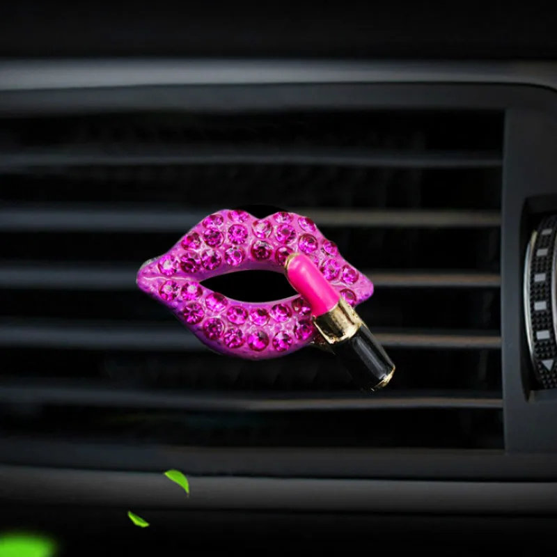 Прекрасный Алмазный Сплав Сексуальная губная помада рот освежитель воздуха автомобилей интерьера вентиляционное отверстие духи клип аксессуары