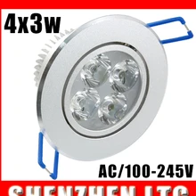 12 Вт 4x3 Вт затемнения потолочный светильник Epistar Светодиодный потолочный светильник встраиваемые внимания 110 В/220 В для домашнего освещения Lemonbest