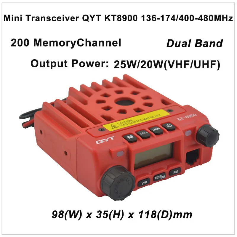 Мини приемопередатчик QYT KT8900 136 174/400 480 МГц двухдиапазонный мобильный трансивер