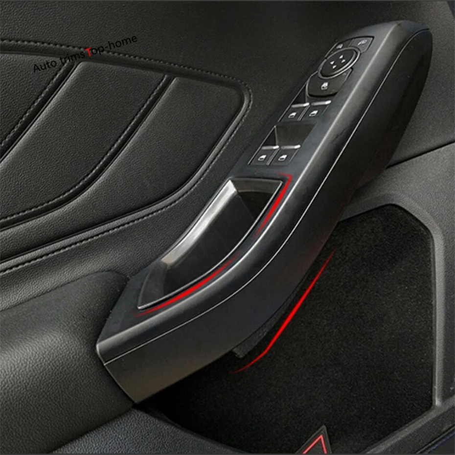 

Yimaautotrims Inner Front Door Handle Armrests Storage Box Tray Holder Cover Kit Fit For Ford Focus 2019 Interior Mouldings ABS