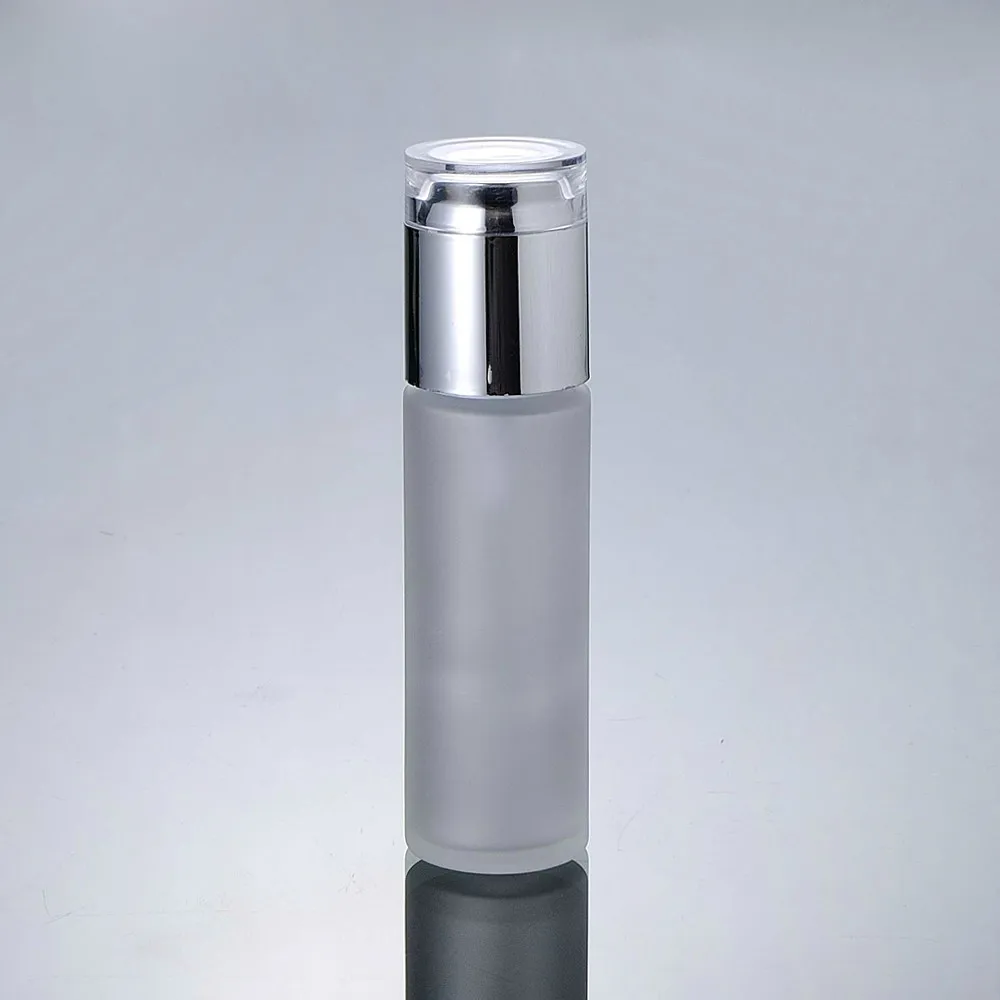 Download 40ML frosted glass bottle with shiny silver cap, press ...
