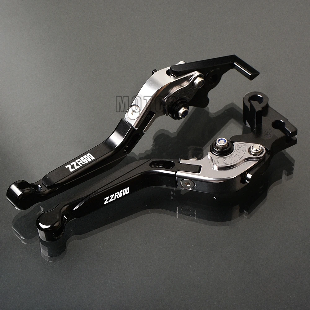 Para Kawasaki ZZR600 ZZR 600 1990-2009 CNC motocicleta de aluminio de palancas de embrague de freno ajustable plegable extensible Para Kawasaki ZZR600 ZZR 600 1990-2009 CNC motocicleta de aluminio de palancas de embrague de freno ajustable plegable extensible