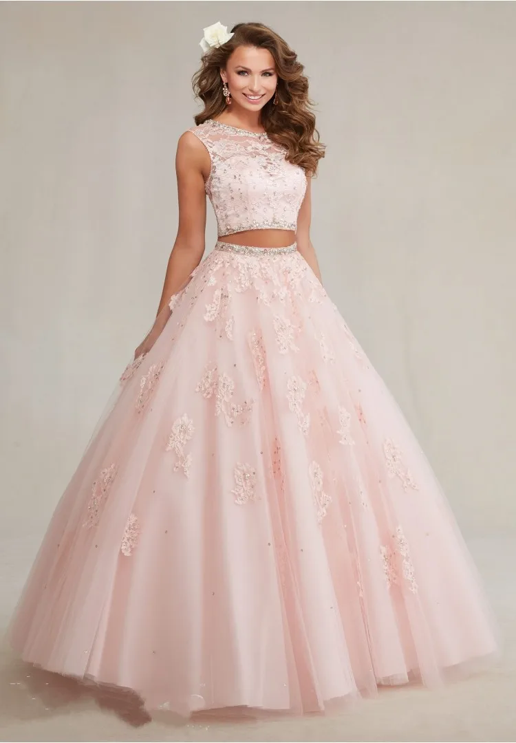 Hot-New-Sale-Scoop-Two-Piece-Tullle-Applique-Lace-Beaded-Cheap-Ball-Gown-Quinceanera-Dresses-2016 (1)