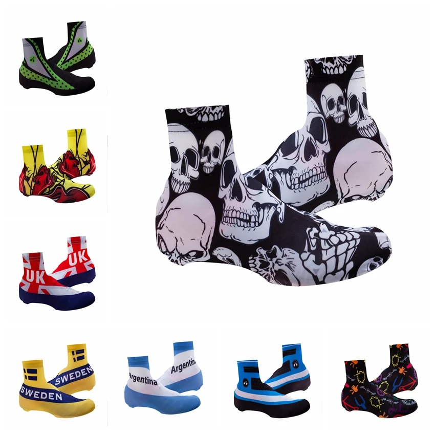 

2019 Cycling Shoe Cover Men Women Bike windproof MTB Bicycle Zippered Overshoes Road mountain team Shoes Cover Breathable Skull