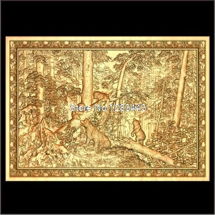 7pcs the bear of relief sculpture 3d model STL relief for cnc STL format 3d Relief Model STL Router 3 axis Engraver ArtCam