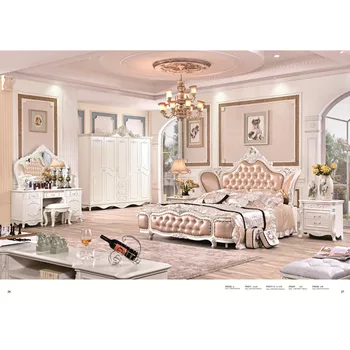 

0425 Latest cheap luxury wood double bed designs