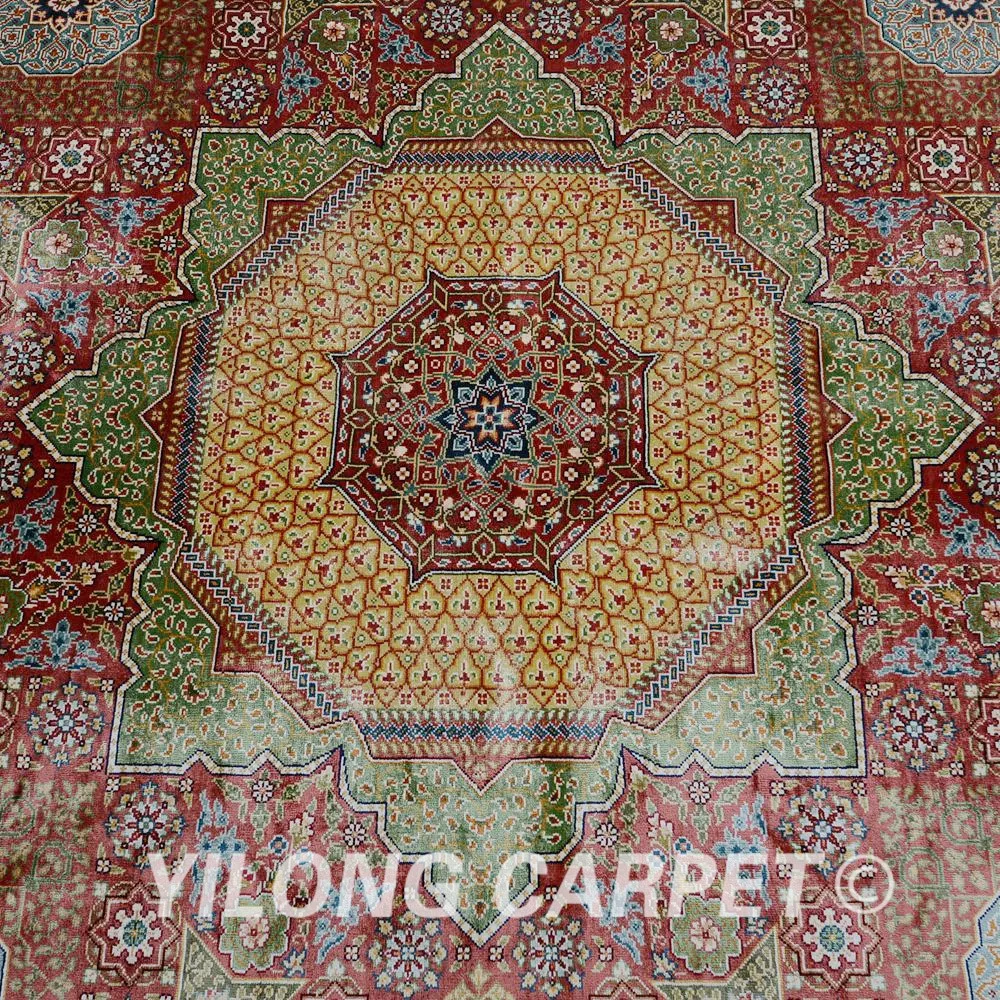 Yilong 4 3 'x6. 2' Традиционный турецкий оранжевый Шелковый ковер Vantage тонкие