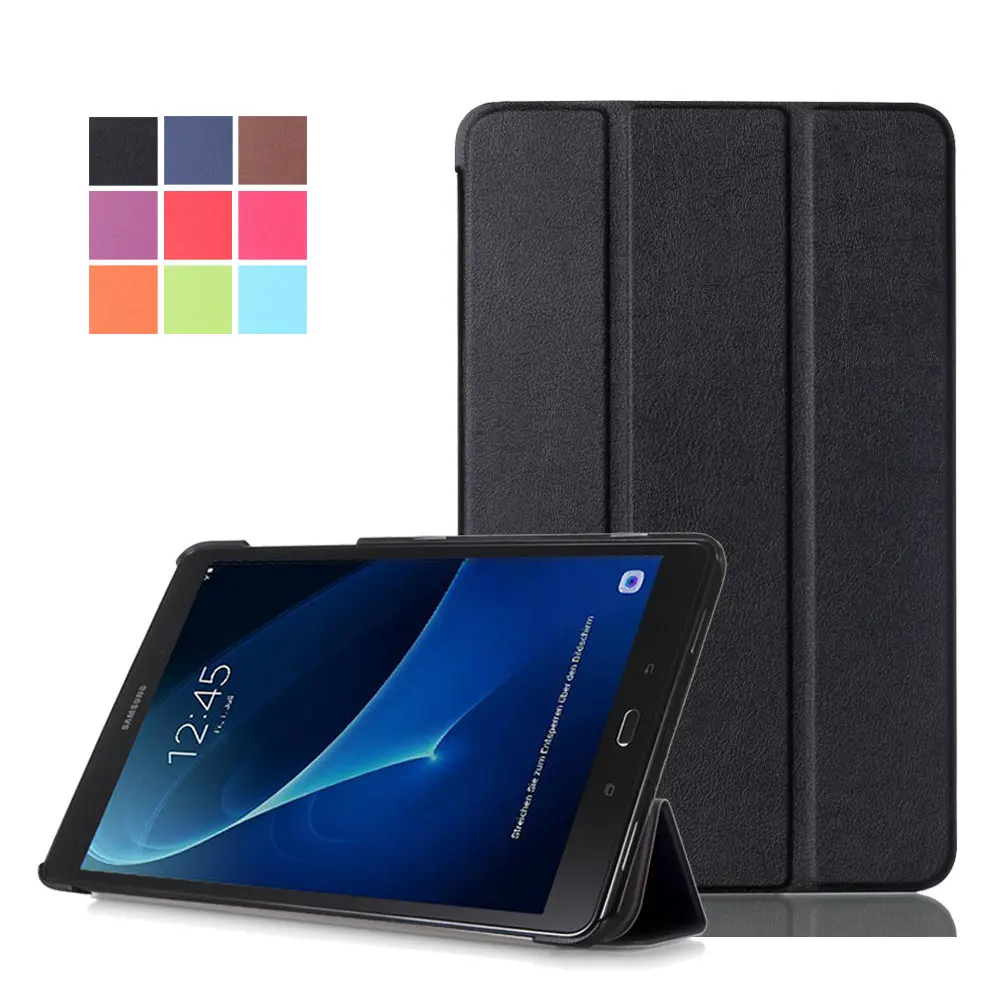 Для samsung Galaxy Tab A 10,1 T580N T580 T585 чехол s KST из искусственной кожи умный чехол для Galaxy Tab A10.1 SM-T580 - Цвет: Черный