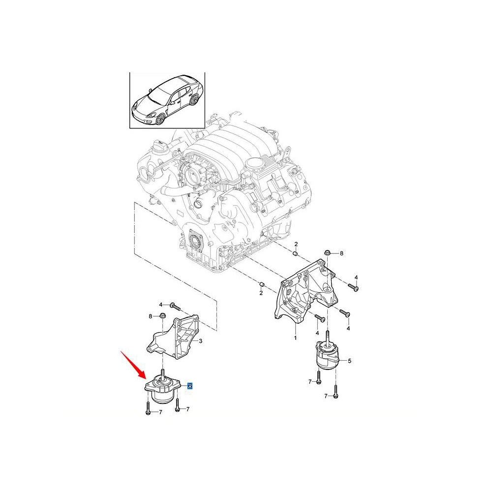 Правая сторона подходит для Porsche Panamera 2010 2011 2012 2013-2013 двигатель крепление крутящего момента стойки 94837506200